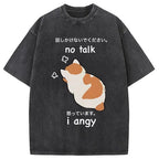 No Talk Me I'm Angy Cat Washed T-Shirt