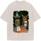 Unisex Cat Birthday Vibes: No Rules Vintage Washed T-Shirt