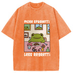 More Spaghetti Less Regretti Frog Washed T-Shirt
