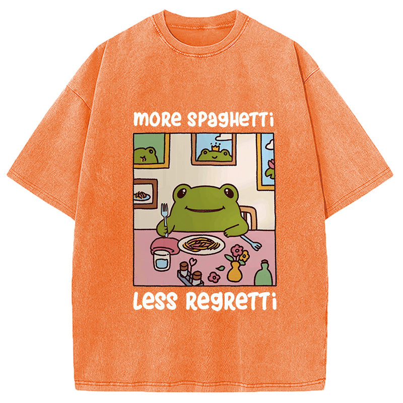 More Spaghetti Less Regretti Frog Washed T-Shirt