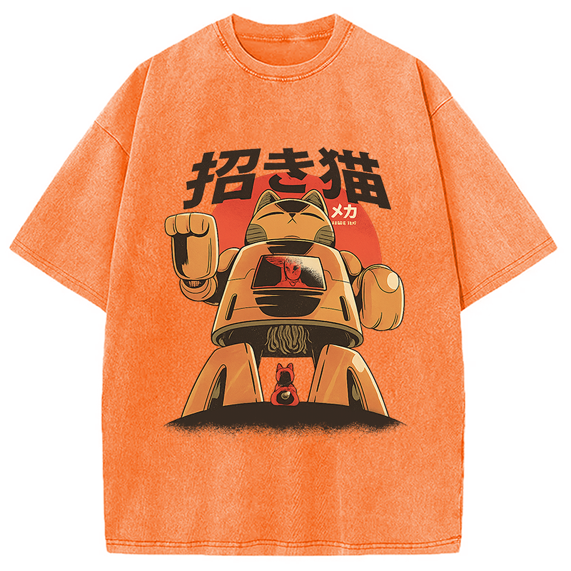 Mecha Cat Washed T-Shirt
