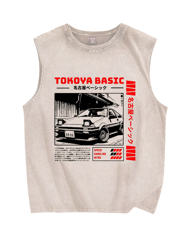 Tokoya Basic Vintage Distressed Washed Tank Top