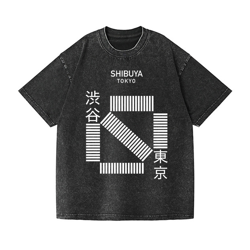 Shibuya Tokyo Vintage Wash Japanese Design T-Shirt