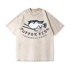 Puffer Fish Vintage Wash Japanese Design T-Shirt