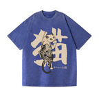 Cat Vintage Wash Japanese Design T-Shirt