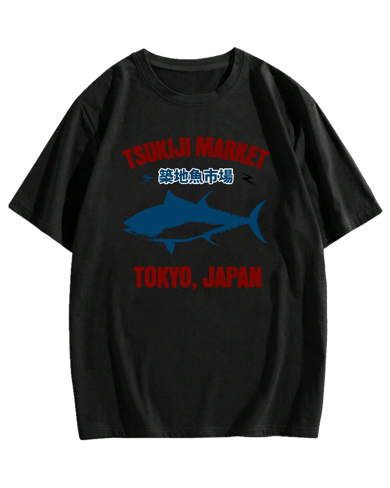 Seafood and Fish Market Cotton casual T-shirt