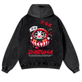 Daruma Vintage Washed Cotton Back Art Hoodie