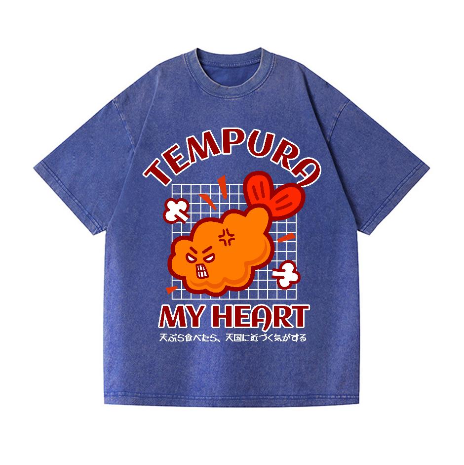 Tempura My Heart Vintage Wash Japanese Design T-Shirt