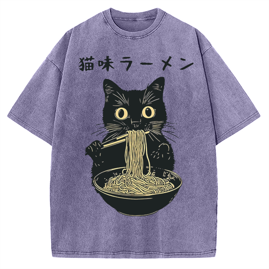 Kitten Ramen Vintage Washed T-shirt