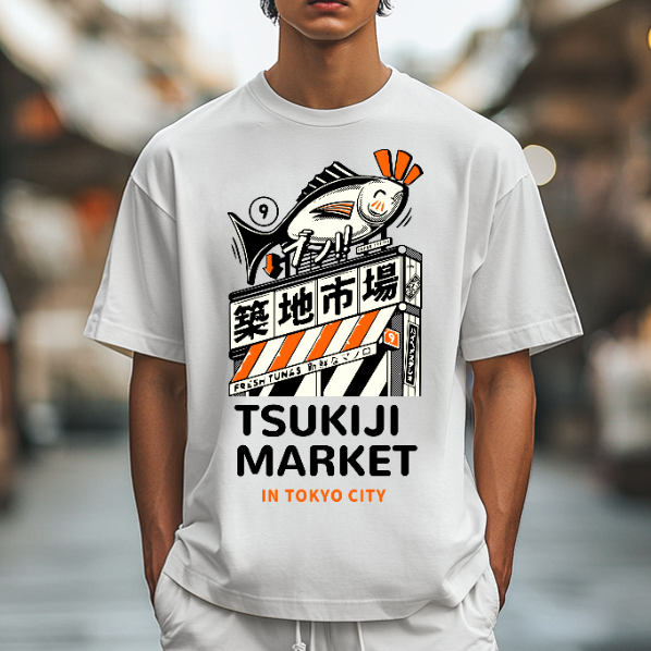 Tsukiji Market Fish Japanese Style Classic Tee