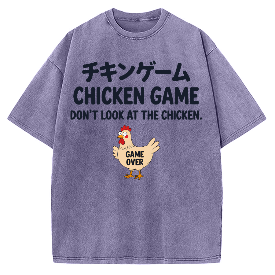 Chicken Game Funny Vintage Washed T-shirt