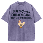 Chicken Game Funny Vintage Washed T-shirt