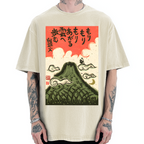 Cloud Japanese Style Painting Vintage Washed T-shirt