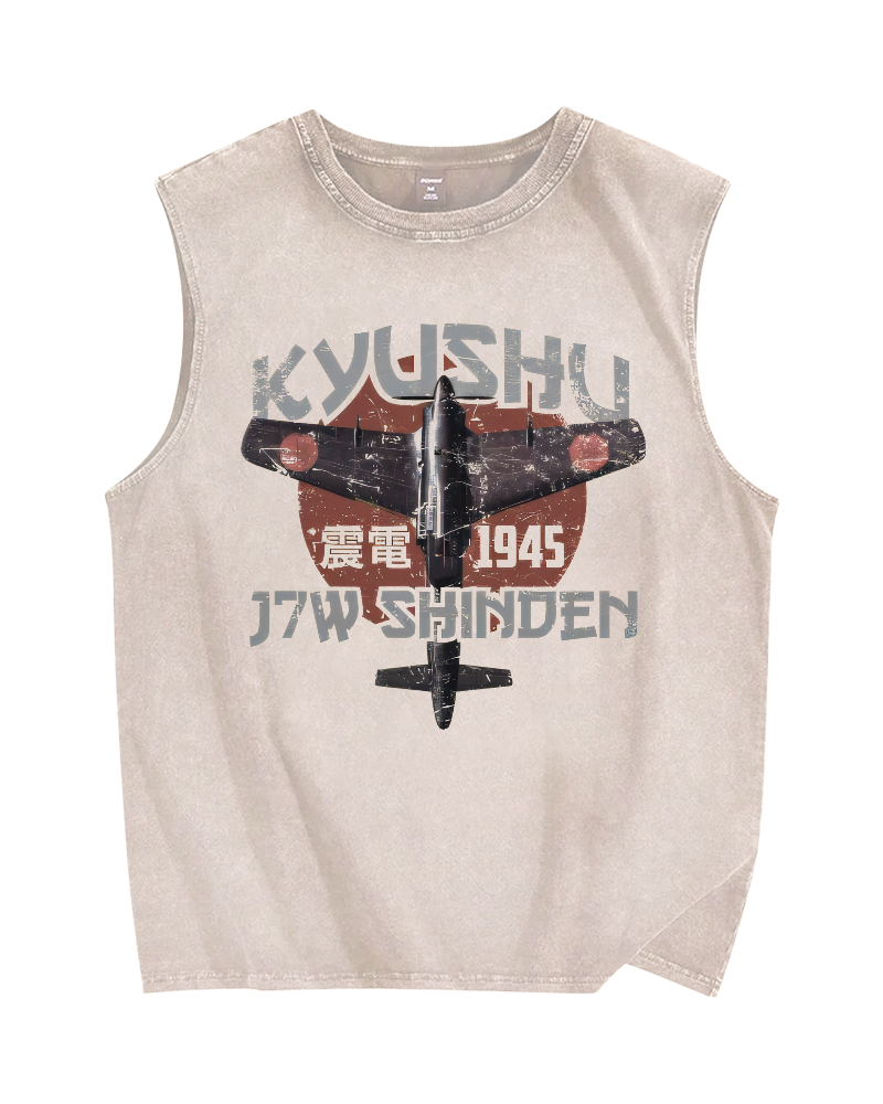 Kyūshū J7W Shinden Vintage Distressed Washed Tank Top