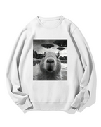 UFO and Capybara Cotton Sweatshirt