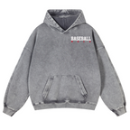 Baseball Vintage Washed Cotton Back Art Hoodie