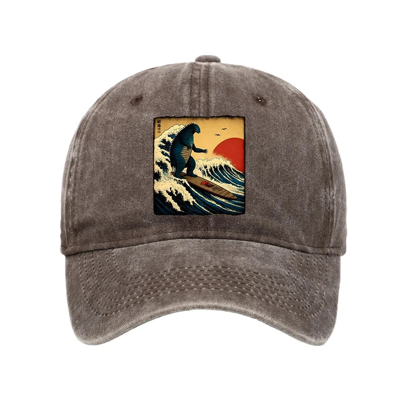 The Great Wave Washed Cap