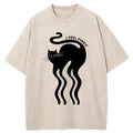 Wave Funny Cat Washed T-Shirt