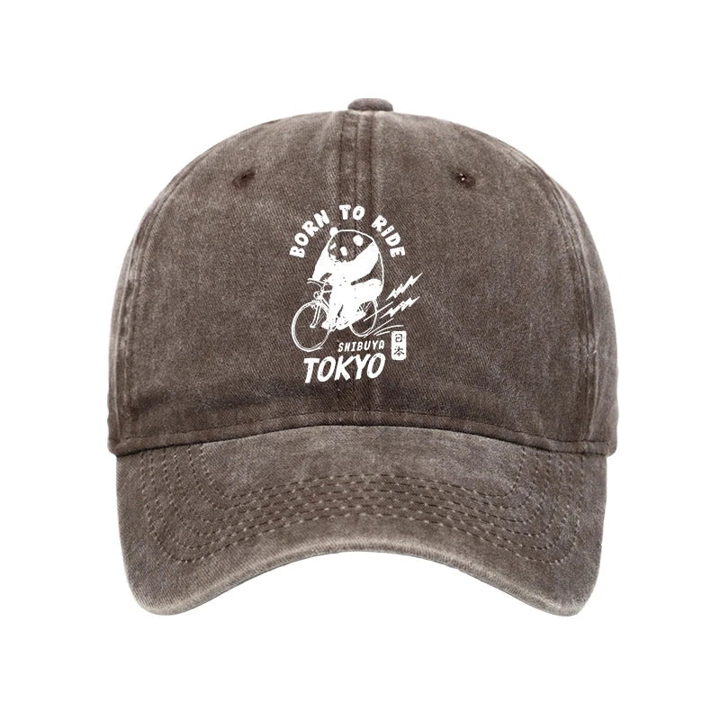 Pandas Ride Bicycles Washed Cap