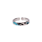 The Great Wave Off Birds Women Couple Ring