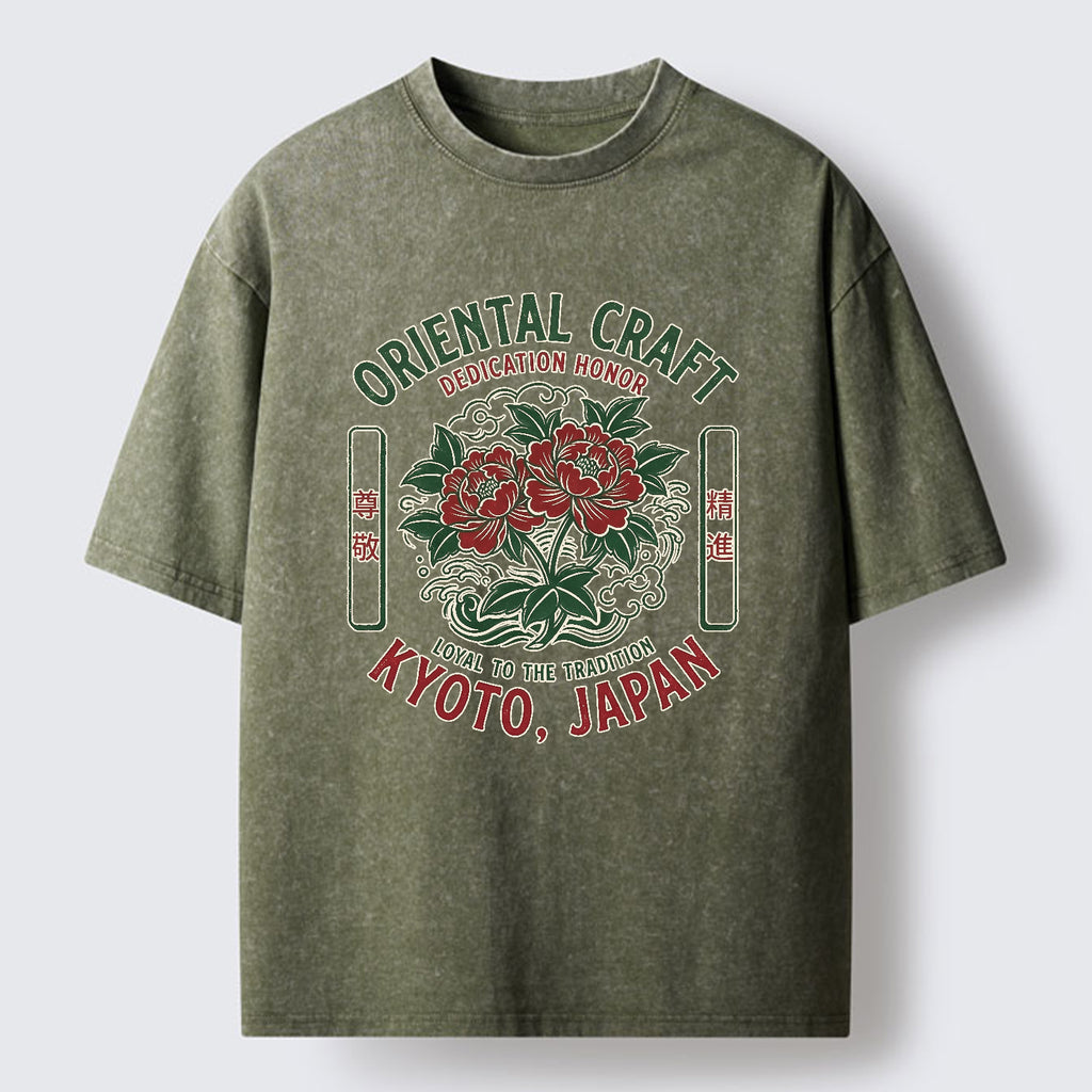 Elegant Oriental Craft Washed T-Shirt