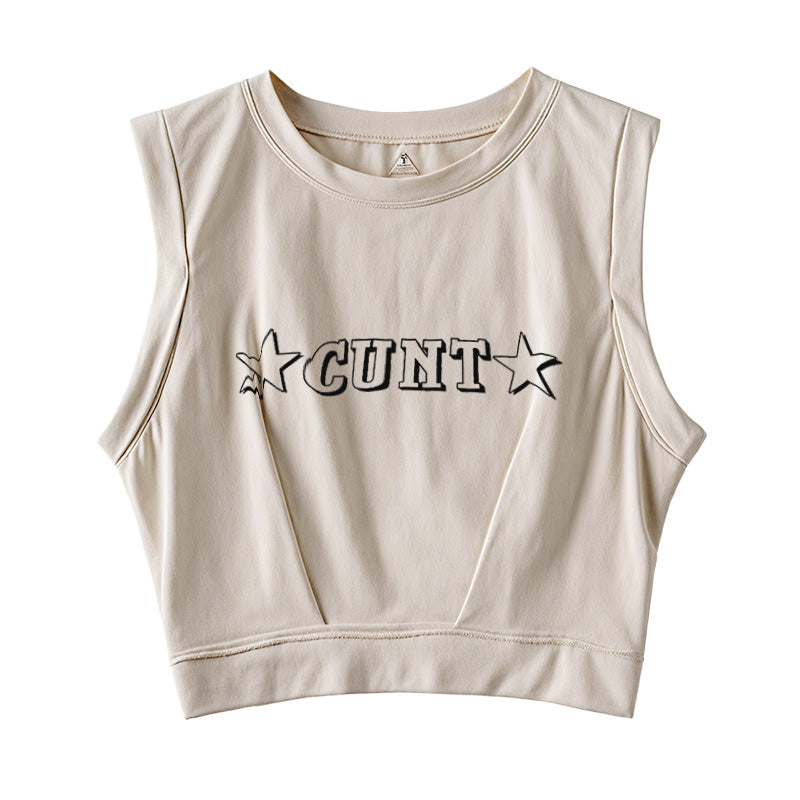 Star Count Sleeveless Crop Top