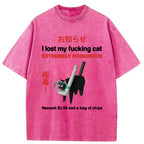 Find The Toxic Cat Funny Washed T-Shirt