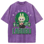 Samurai-Themed Labubu Washed T-Shirt