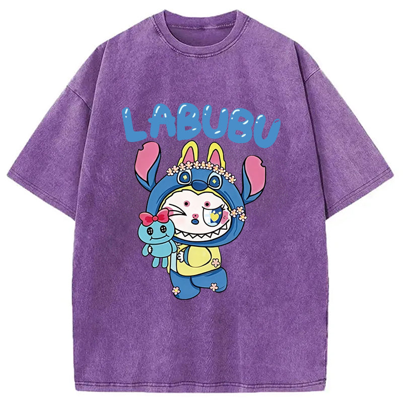 Labubu Cute Bunny Washed T-Shirt