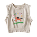 Running Orange Pony Sleeveless Crop Top