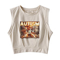 Autism Skeleton Sleeveless Crop Top