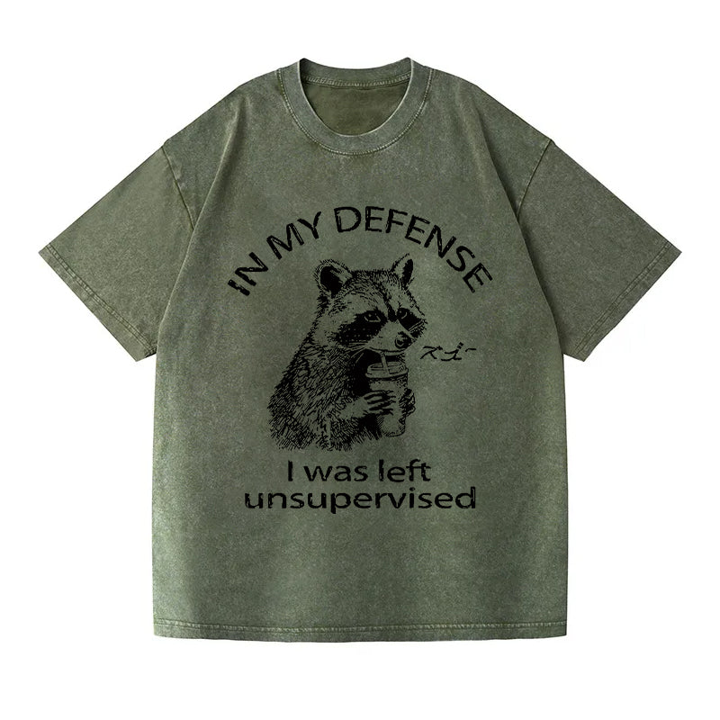 Left Unsupervised Raccoon Washed T-Shirt