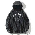 A Cat That Hates Work Washed Hoodie