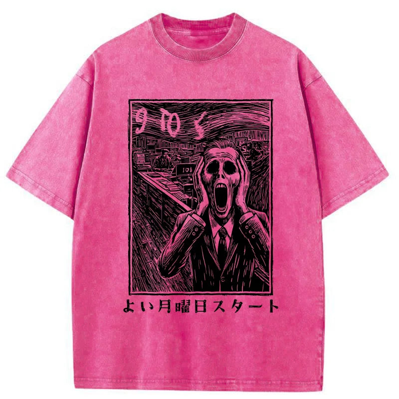 Office Worker The Scream Washed T-Shirt