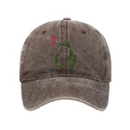 Woodblock Print Frog Washed Cap