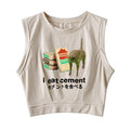 I Eat Cement Sleeveless Crop Top