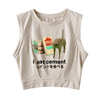 I Eat Cement Sleeveless Crop Top