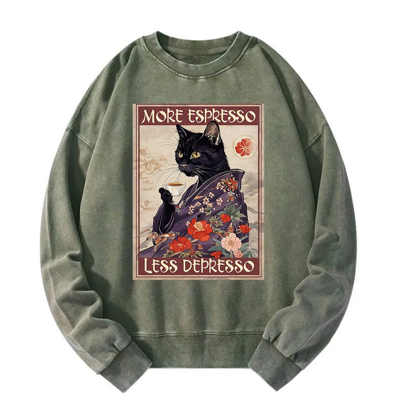 More Espresso Less Depresso Washed Sweatshirt