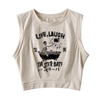 Funny Electric Shock Skeleton Sleeveless Crop Top