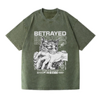 Angry Cat Washed T-Shirt