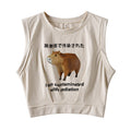 Capybara Contaminated By Radiation Sleeveless Crop Top