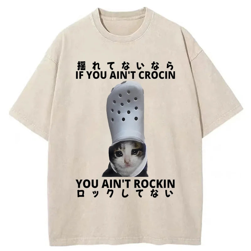 Funny Cat Meme Japan Washed T-Shirt