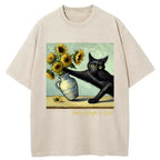 Van Gogh's Naughty Cat Washed T-Shirt