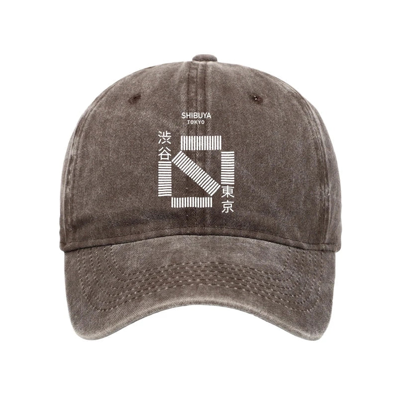 Japanese Shibuya Crossing Washed Cap