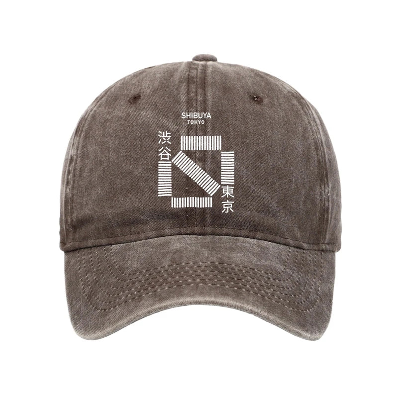 Japanese Shibuya Crossing Washed Cap