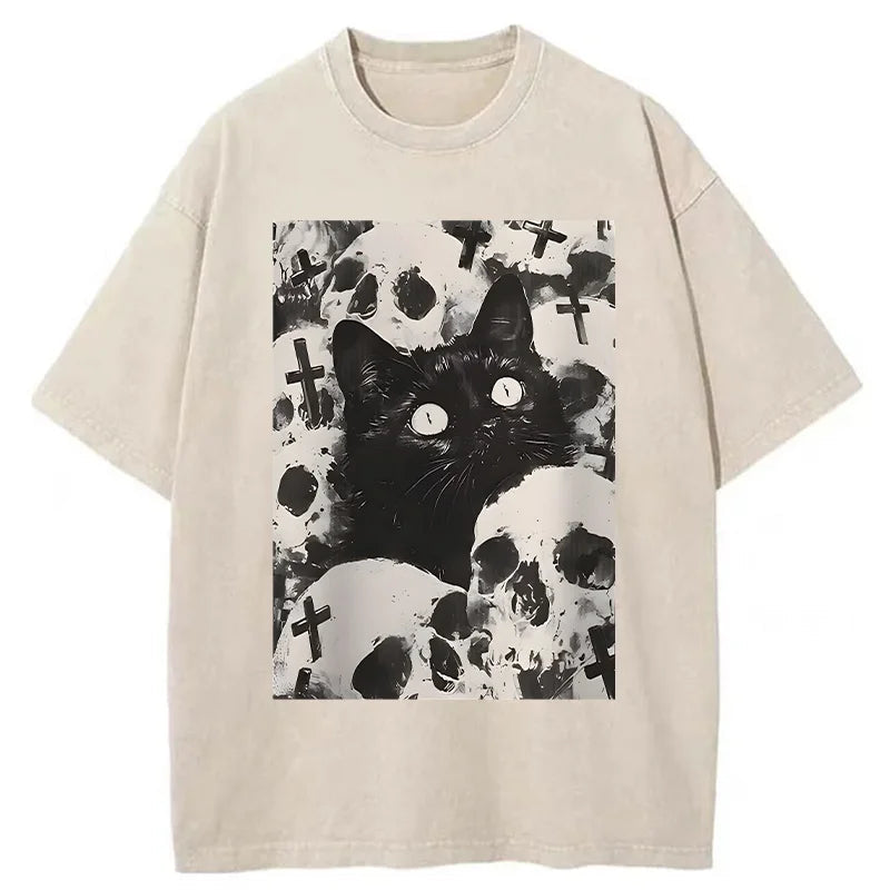 Desperate Cat Washed T-Shirt