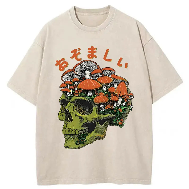 Mushroom Skull Washed T-Shirt