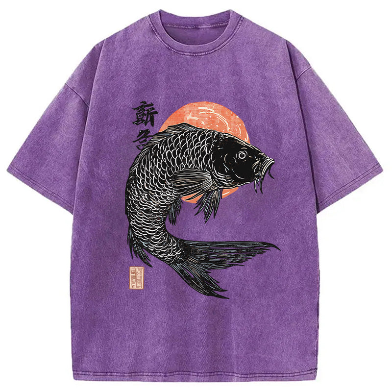 Vintage Koi Rice Sack Washed T-Shirt