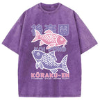 Koi Fish Pond Japanese Washed T-Shirt
