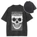 Horror Skull Back Washed T-Shirt